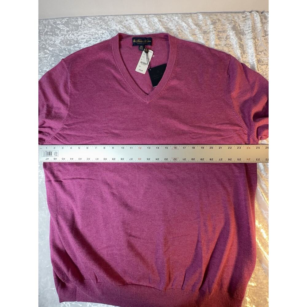 Brooks Brothers Supima Cotton V Neck Sweater XXL NWT Purple Plum Luxury Preppy - Picture 8 of 8